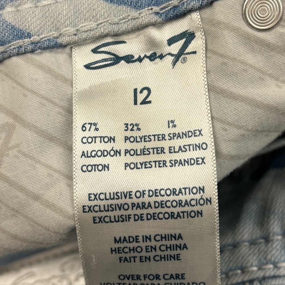 Seven7 Starlette Crop Women's size 12 Blue Camouflage Camp Denim Jeans - Picture 3 of 4